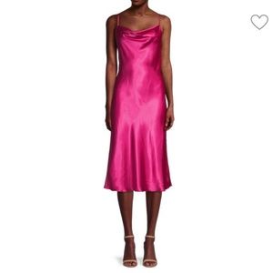 Bebe Solid Satin Bias Slip Dress